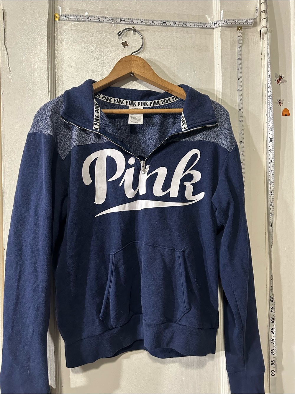 Victoria's Secret PINK Navy Half-Zip Sweatshirt